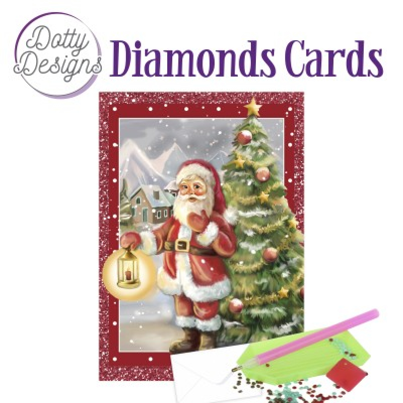 D0tty Design® - Set van 4 diamond painting kerstkaarten 10x15cm (set 23)